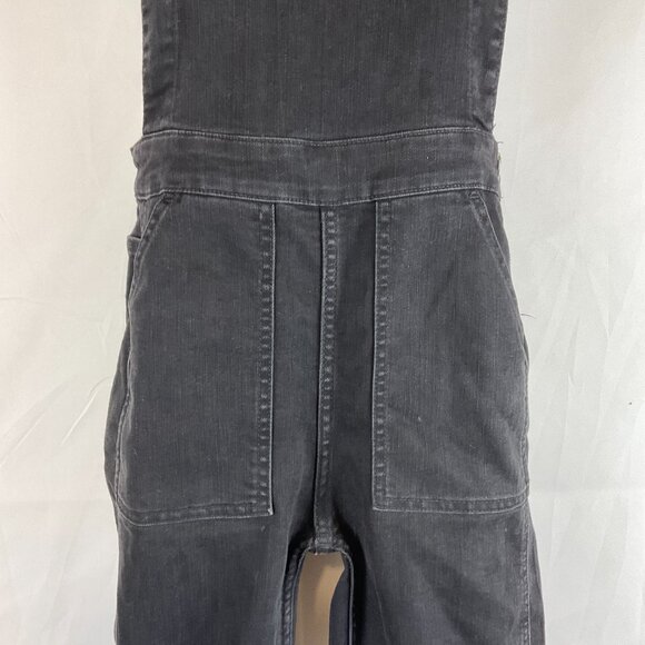 Madewell Skinny Overalls Denim XS Black Lunar Wash Chewed Hem Pockets - Picture 5 of 15